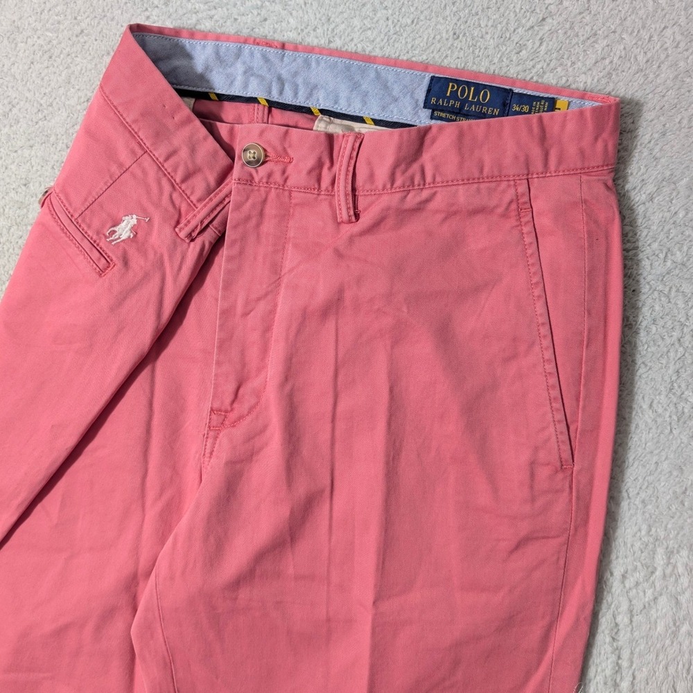 Polo Ralph Lauren Pants Mens 34/30 Pink Stretch Straight Fit Chinos